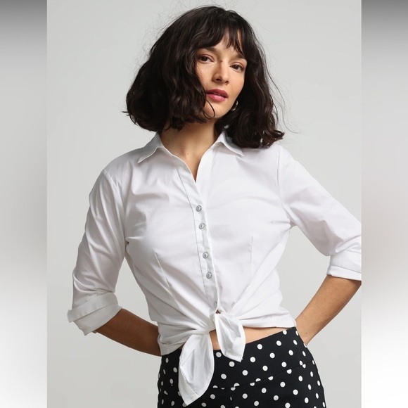 Women’s Tops | Double-Button Secret Snap - NY&C Madison Shirt® - Picture 4 of 7